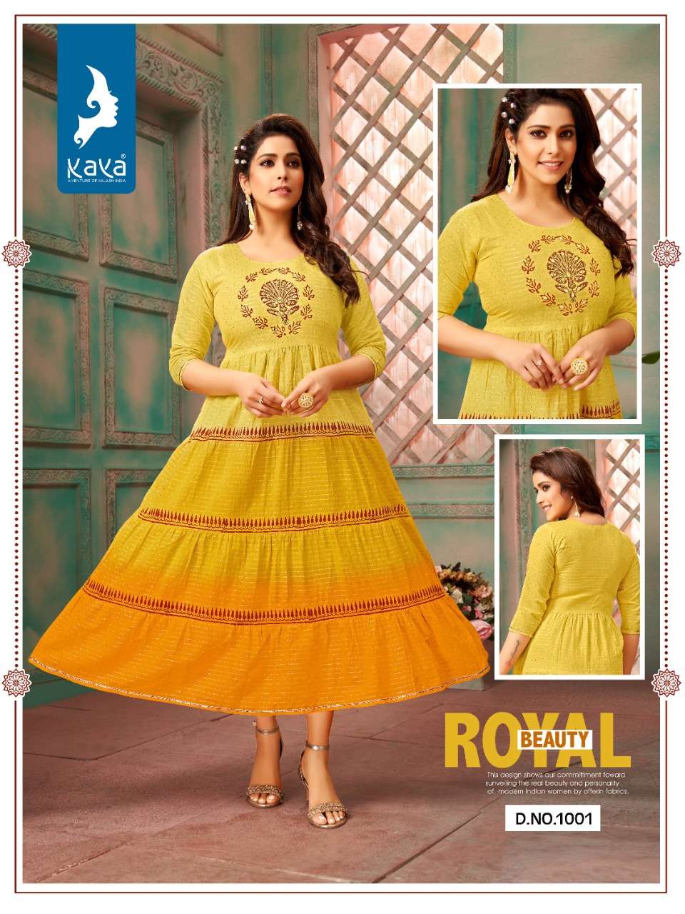 KAYA PRESENTS SINGLE PIECE CATALOUGE RAINA DESIGN NO-1001