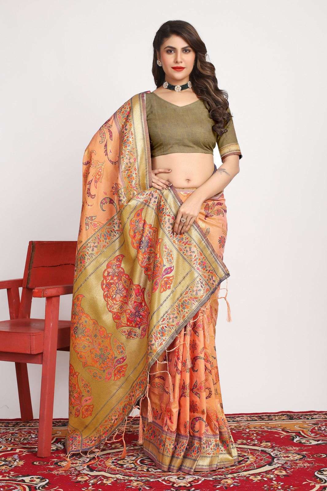 LUCACCI DESIGNER PRESENTS NEW CATALOUGE PASHMINA DARBARI SILK DESIGN NO-105