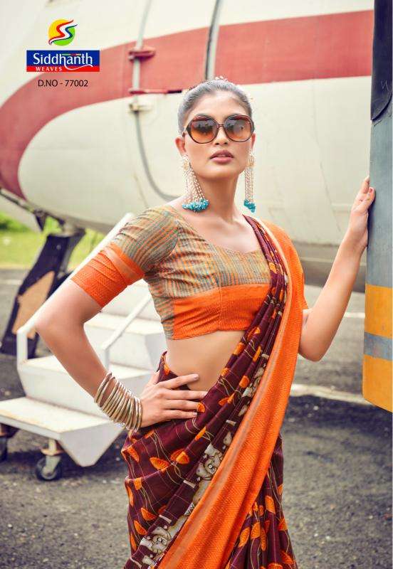 SIDDHANTH PRESENTS NEW CATALOUGE MUSLIN TASSAR DESIGN NO-77002