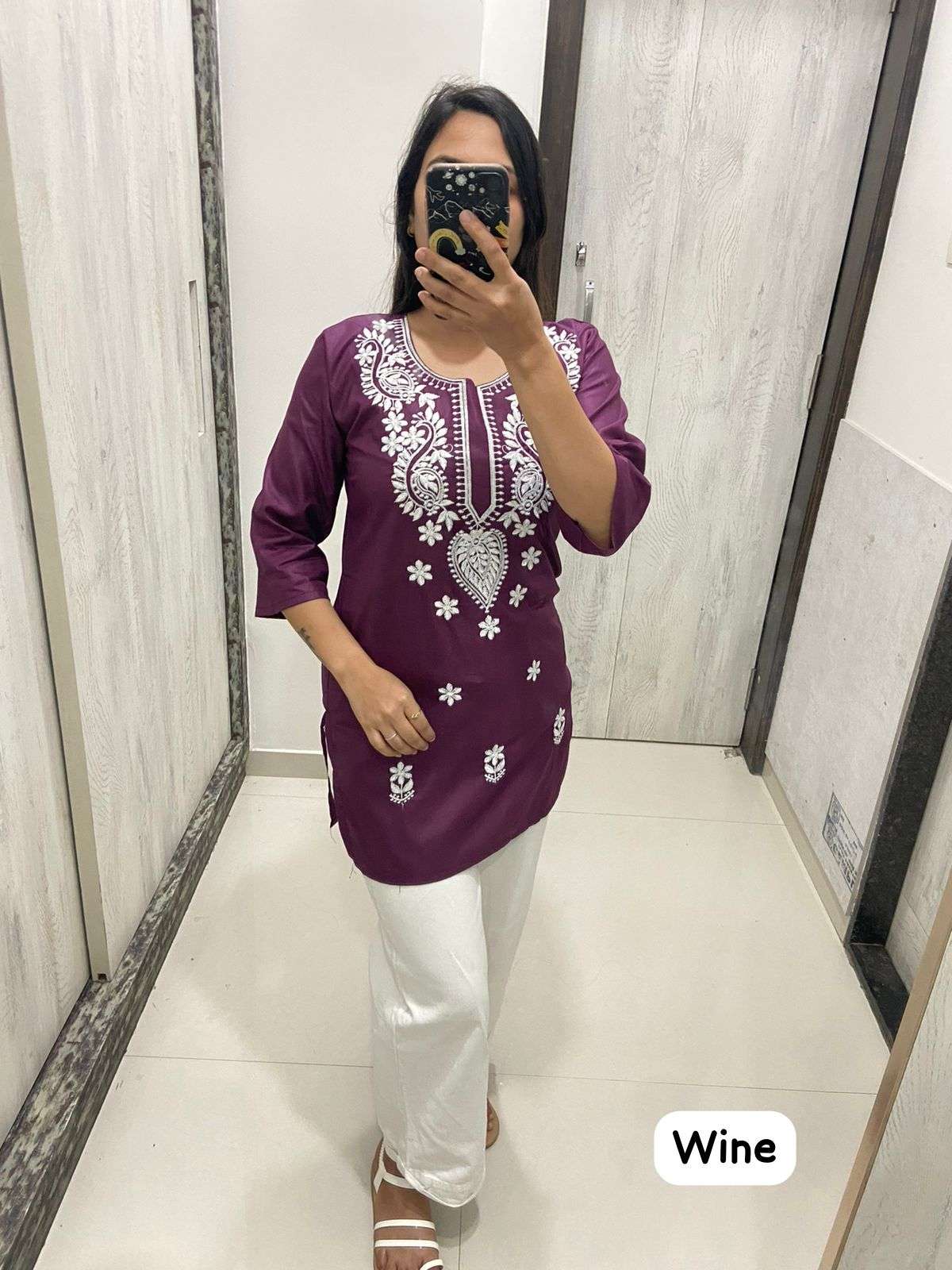 TEXOFAB PRESENTS NEW CATALOUGE CHIKAN TOPS COLOR - WINE
