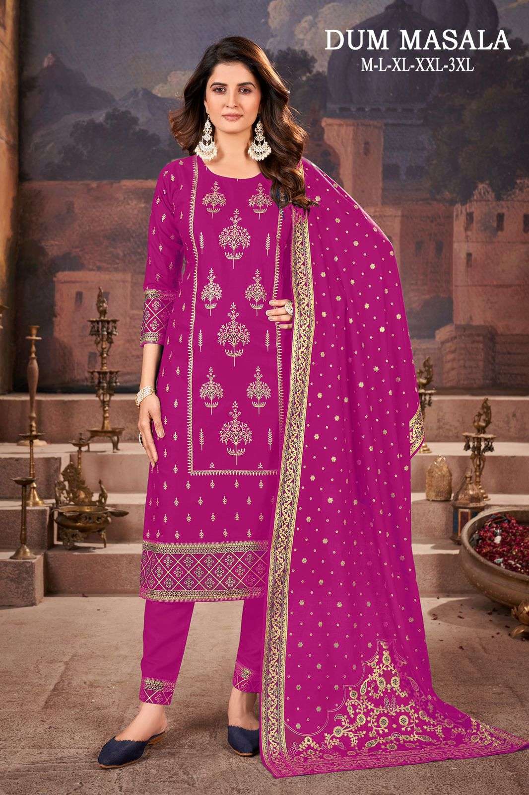 TEXOFAB PRESENTS NEW CATALOUGE DUM MASALA DESIGN NO-1003PNK