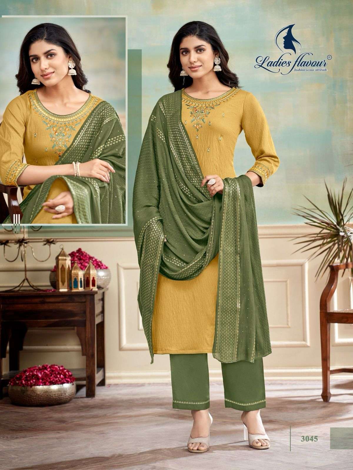 LADIES FLAVOU R PRESENTS NEW CATALOUGE  DESIGN NO-: 3043 TO 3048
