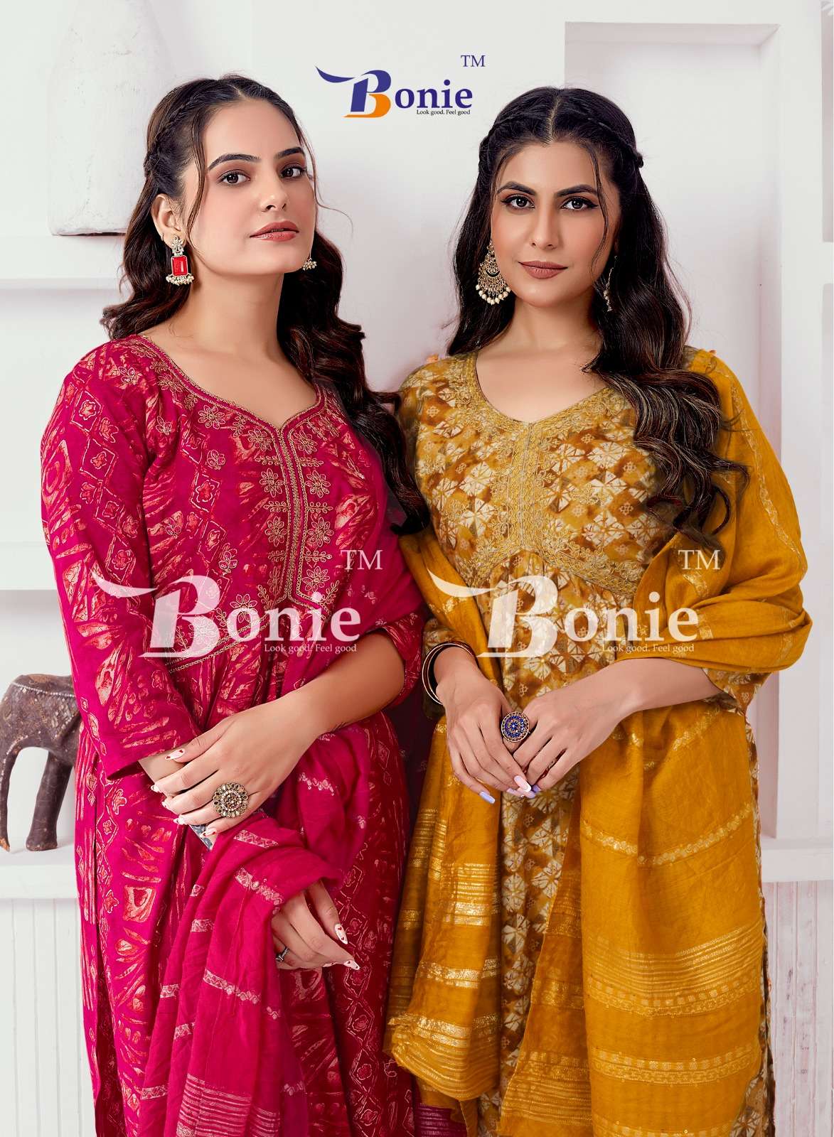 ALIA VOL-10 BY BONIE HEAVY RAYON 3 PIECE KURTI PANT DUPATTA