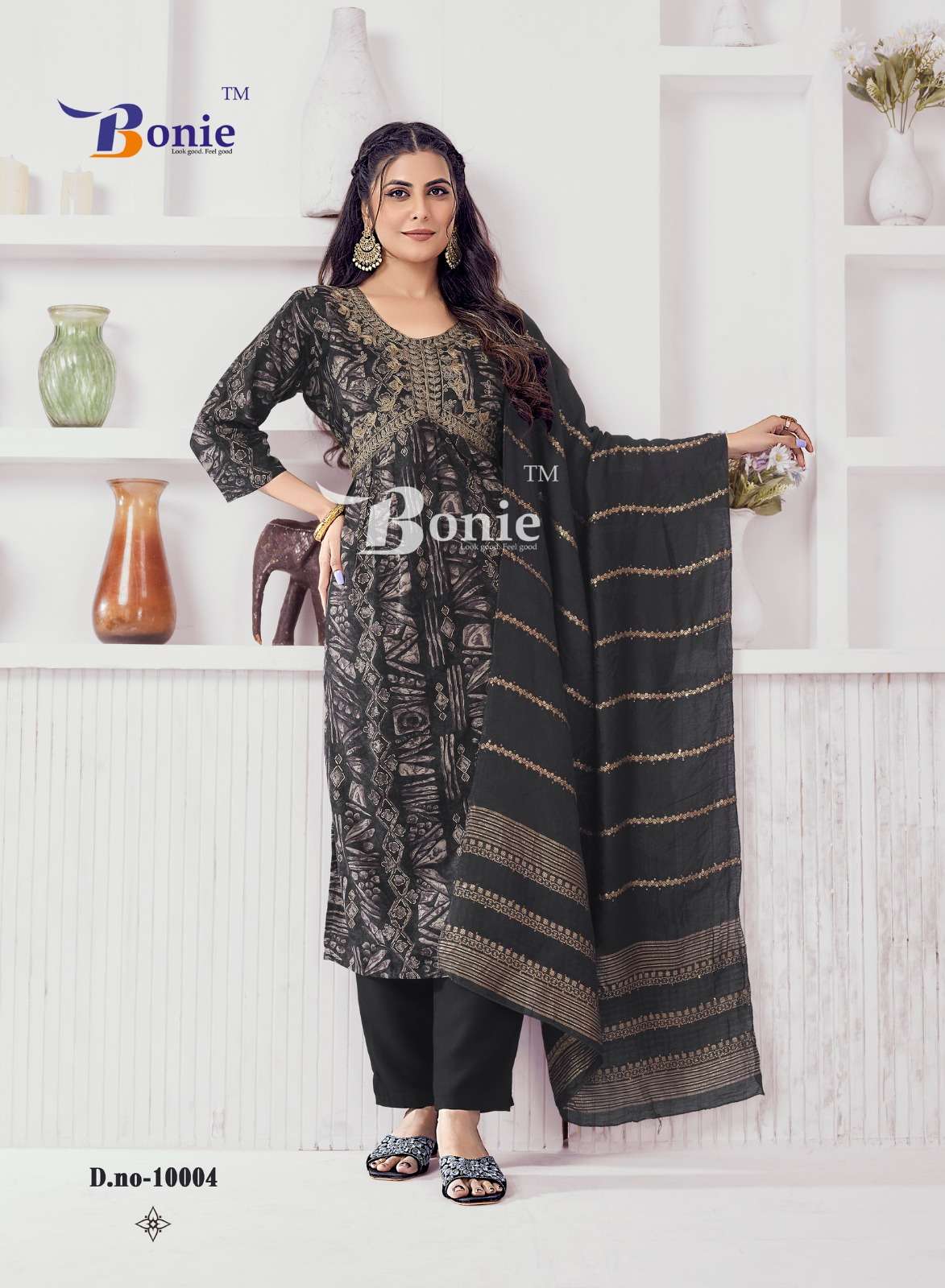 ALIA VOL-10 BY BONIE HEAVY RAYON 3 PIECE KURTI PANT DUPATTA