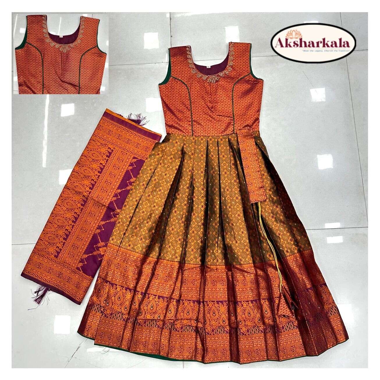 ANAMIKA NEW READYMADE KIDS WEAR GOWN BY AKSHARKALA