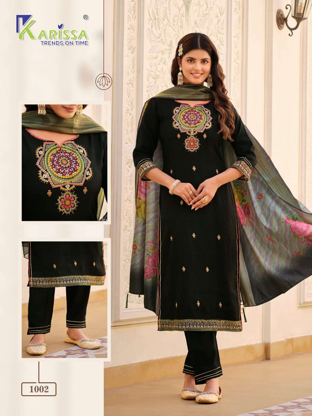 BANDHEJ 3 PIECE KURTI PANT DUPATTA BY KARISSA 