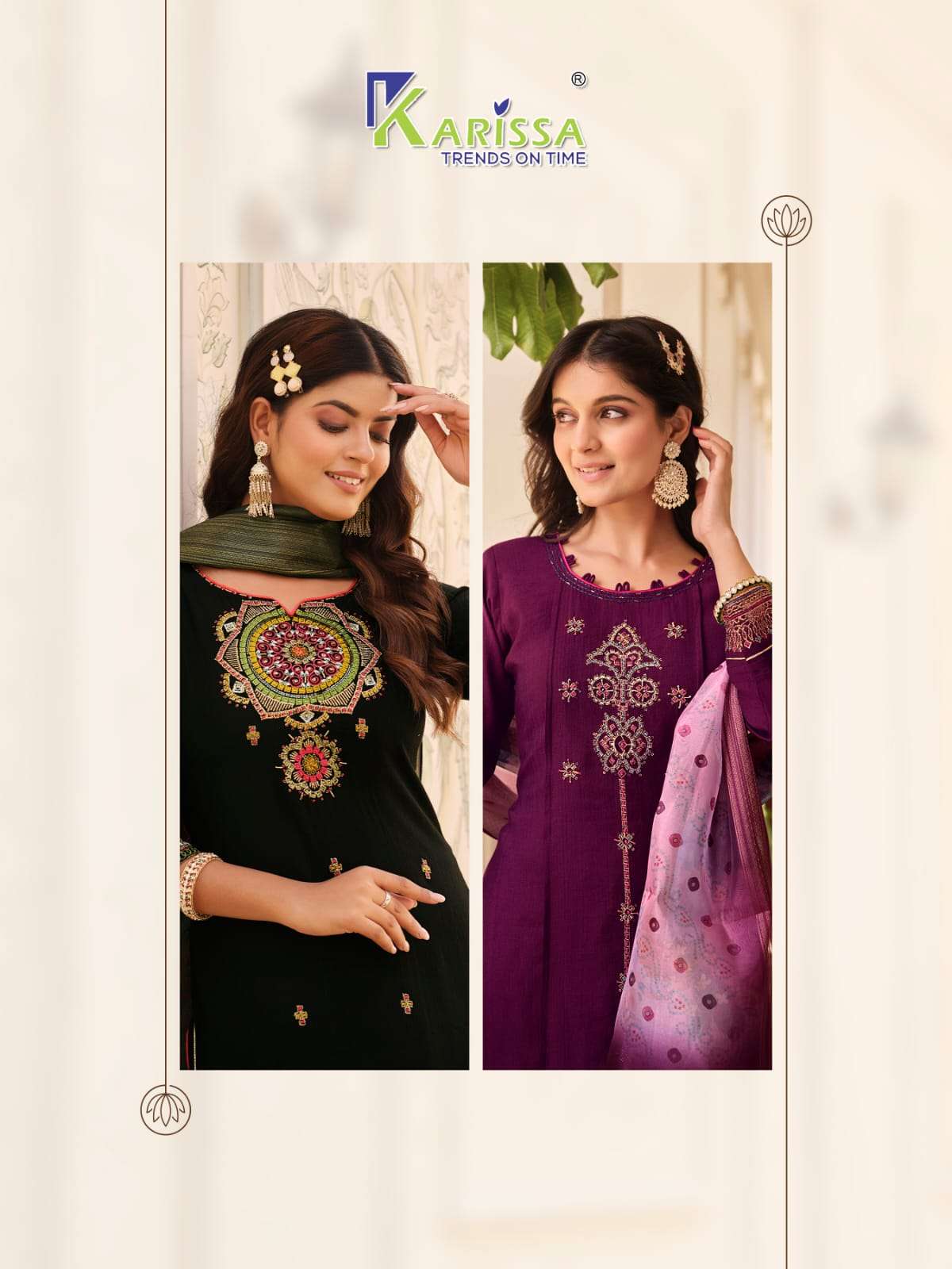 BANDHEJ 3 PIECE KURTI PANT DUPATTA BY KARISSA 