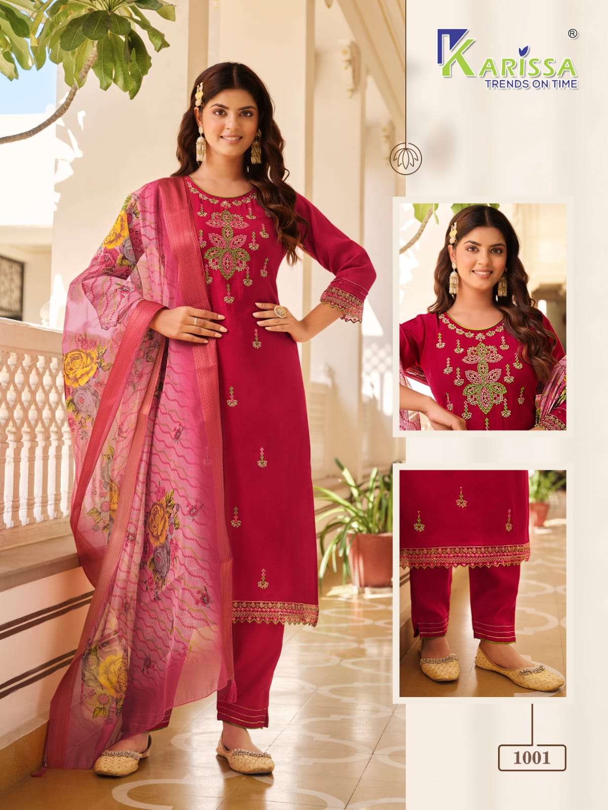 BANDHEJ 3 PIECE KURTI PANT DUPATTA BY KARISSA 