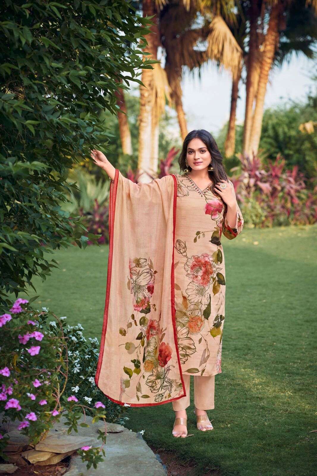 CELEBRATIONS FANCY COLLECTION V NECK EMBROIDERY MIRROR WORK BY OSSM