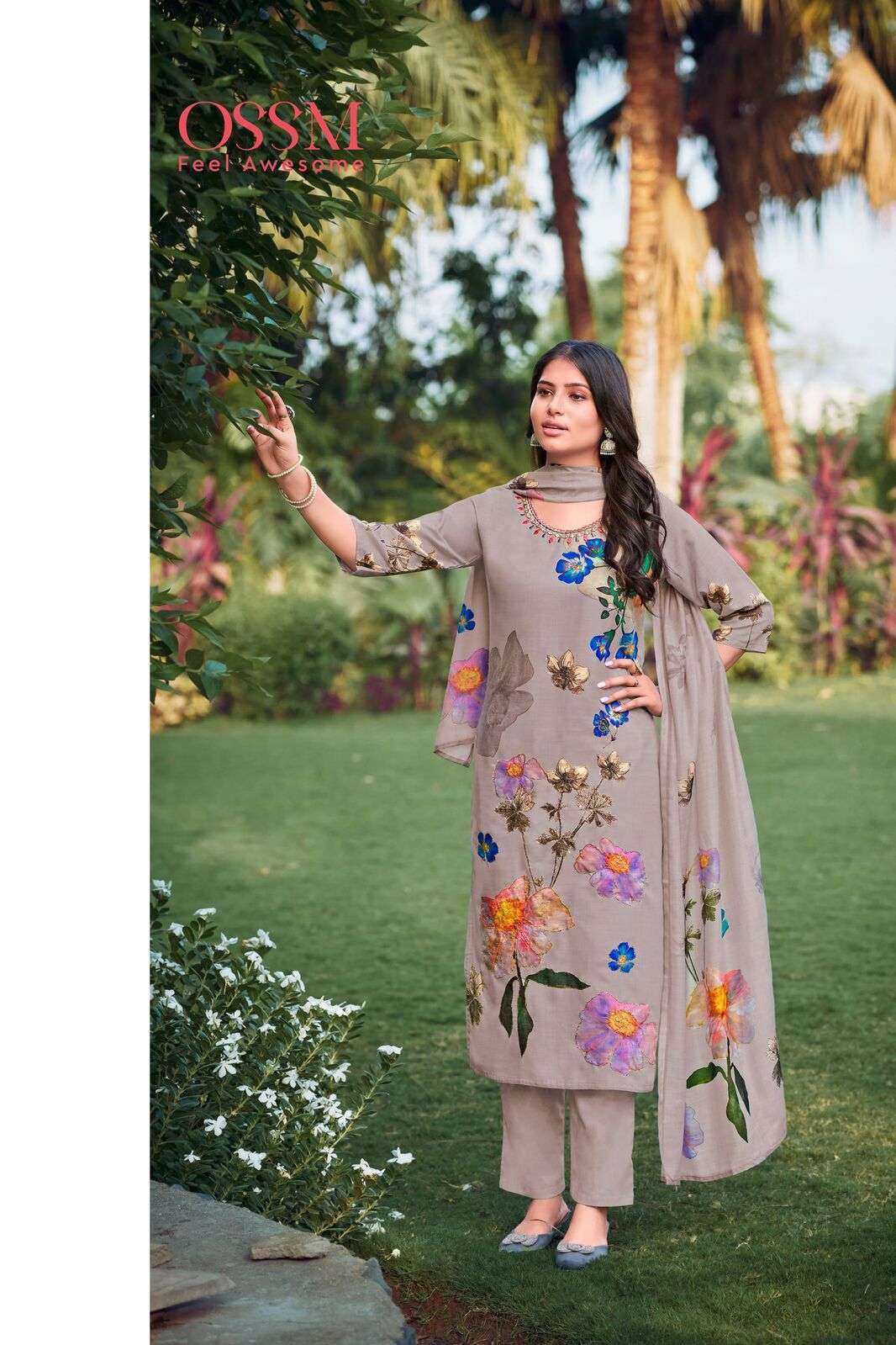 CELEBRATIONS FANCY COLLECTION V NECK EMBROIDERY MIRROR WORK BY OSSM