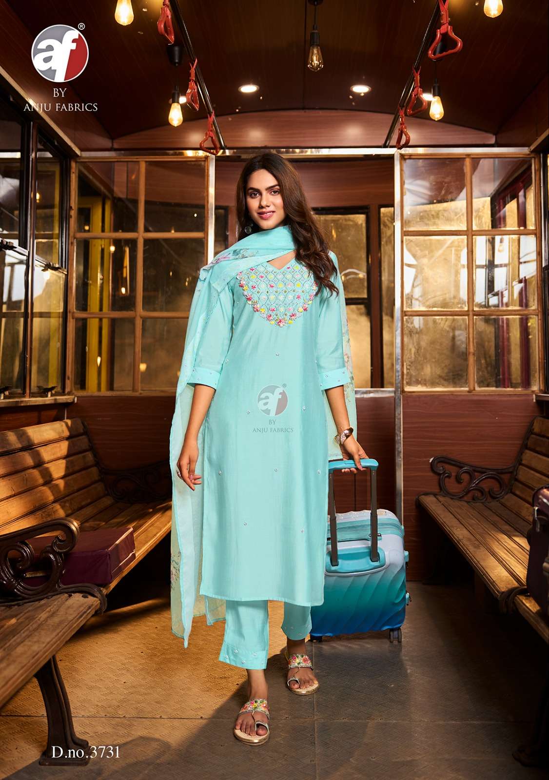 CHANDANI VOL-3 BY ANJU FABRICS KURTI PANT & DIGITAL DUPATTA WITH EMBROIDERY NECK 