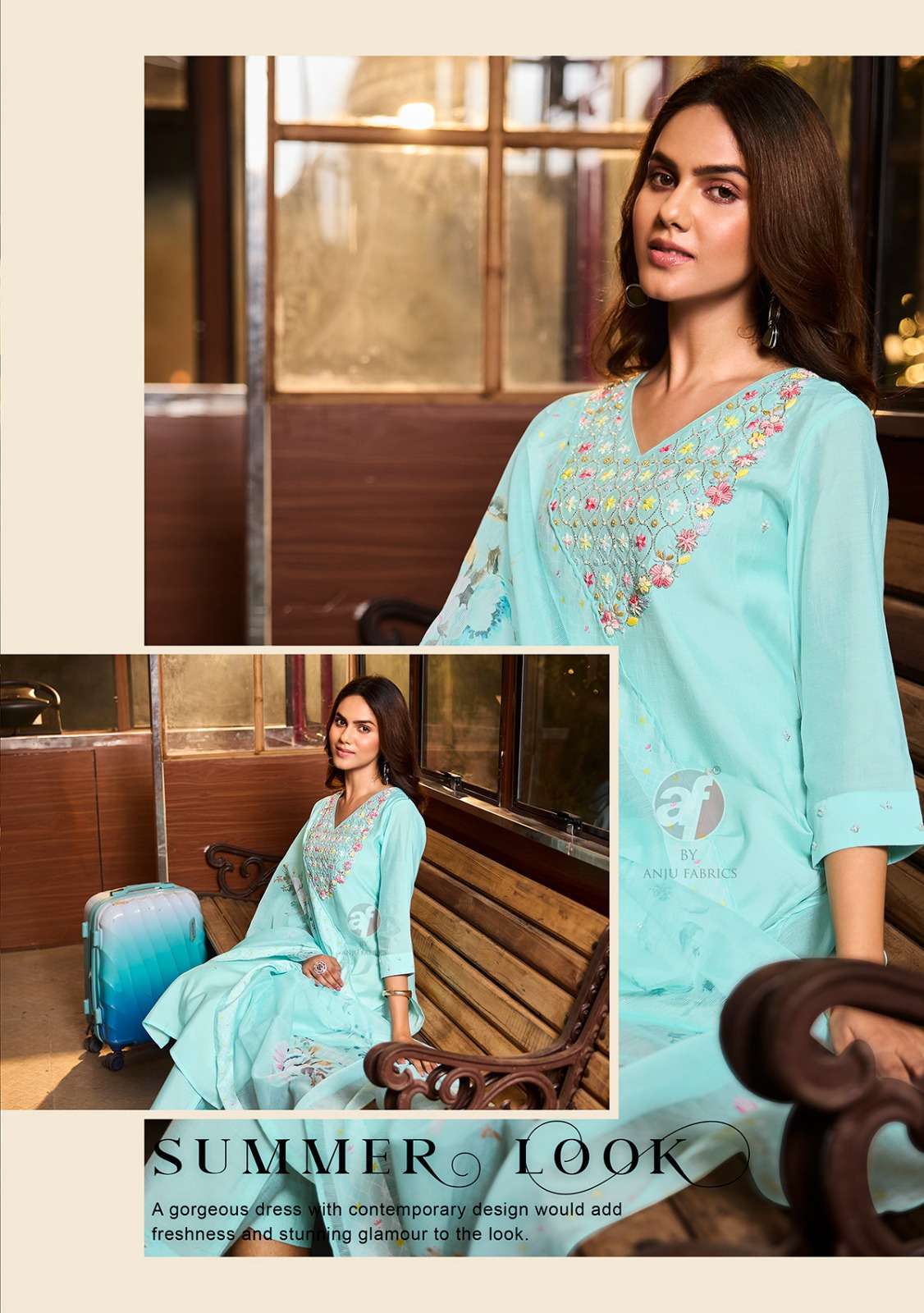 CHANDANI VOL-3 BY ANJU FABRICS KURTI PANT & DIGITAL DUPATTA WITH EMBROIDERY NECK 