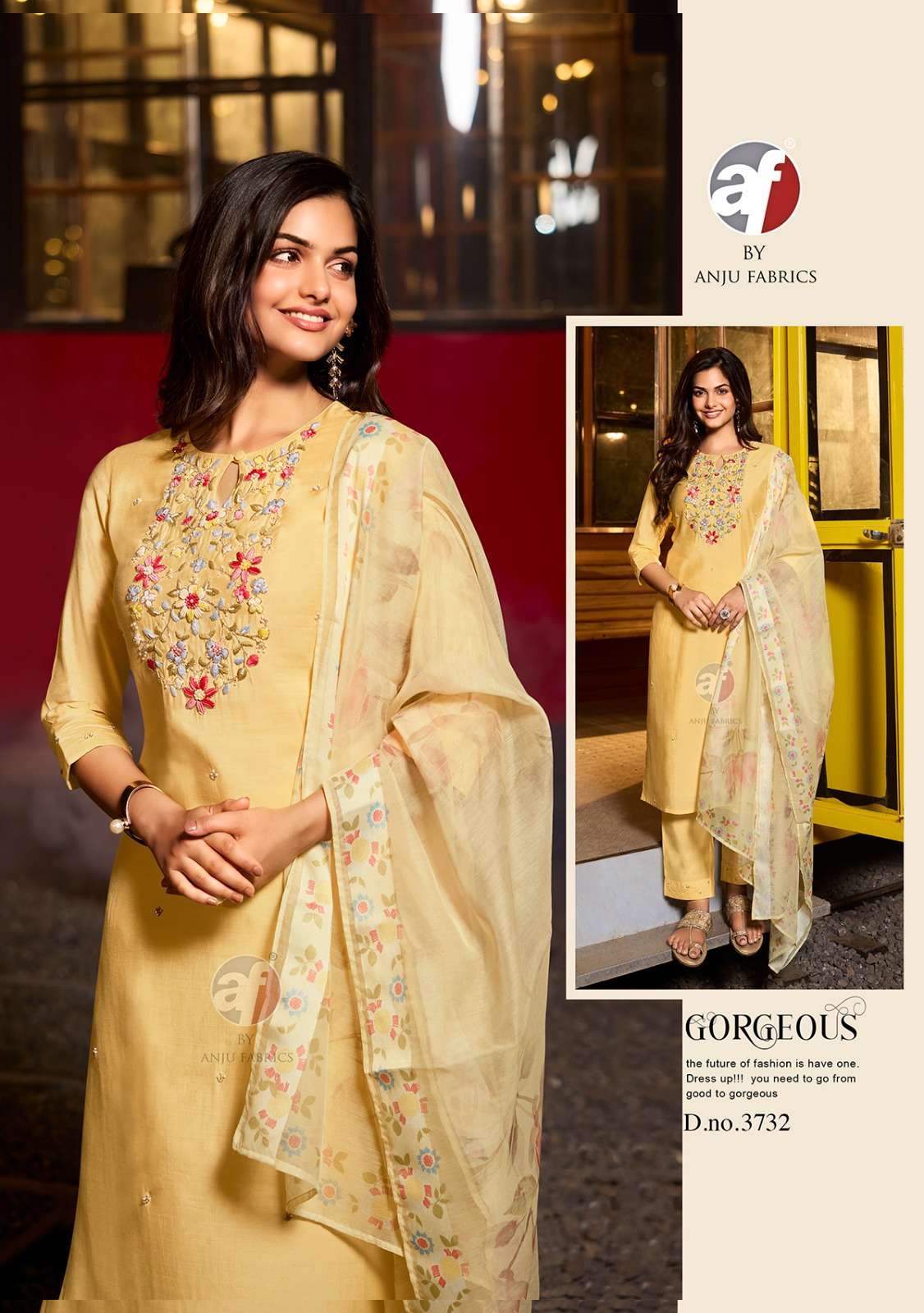 CHANDANI VOL-3 BY ANJU FABRICS KURTI PANT & DIGITAL DUPATTA WITH EMBROIDERY NECK 