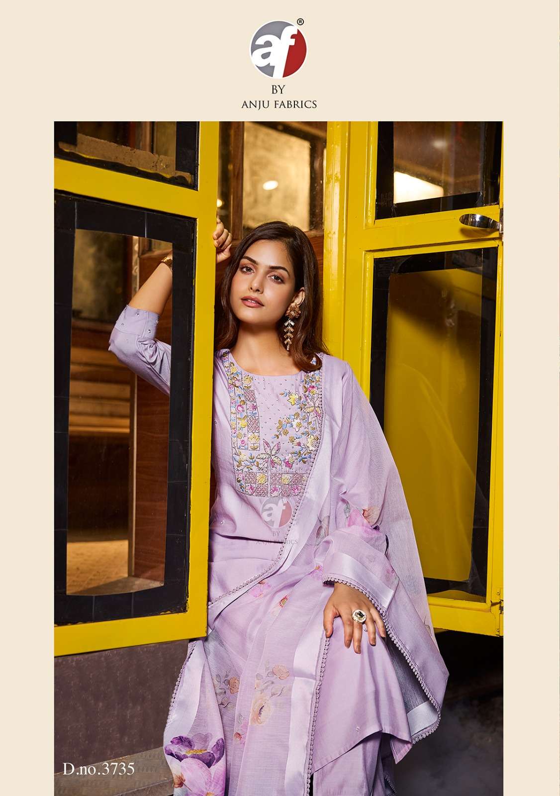 CHANDANI VOL-3 BY ANJU FABRICS KURTI PANT & DIGITAL DUPATTA WITH EMBROIDERY NECK 