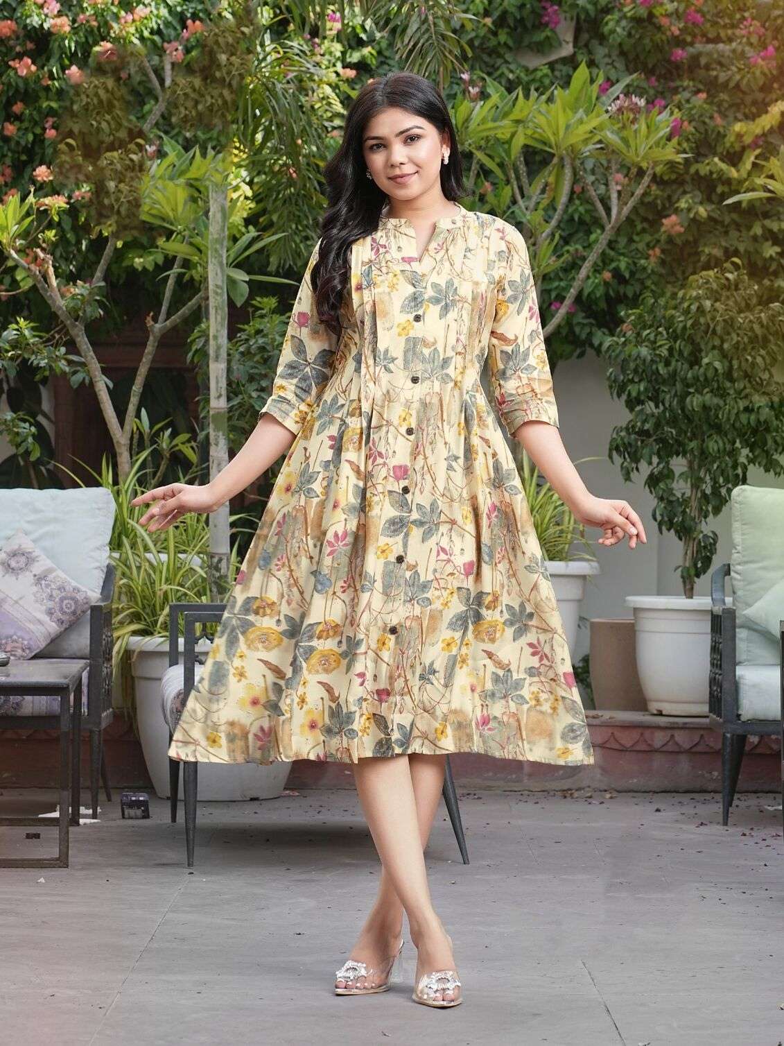 KK-01 ZR MODAL CHANDERI KNEE LENGTH ANARKALI GOWN STYLE