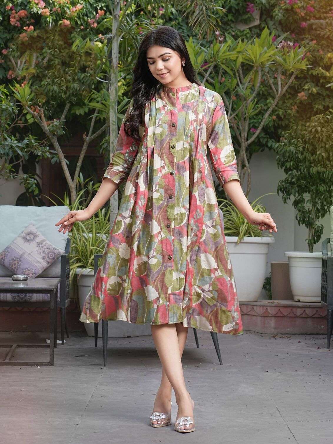 KK-08 ZR MODAL CHANDERI KNEE LENGTH ANARKALI GOWN STYLE 