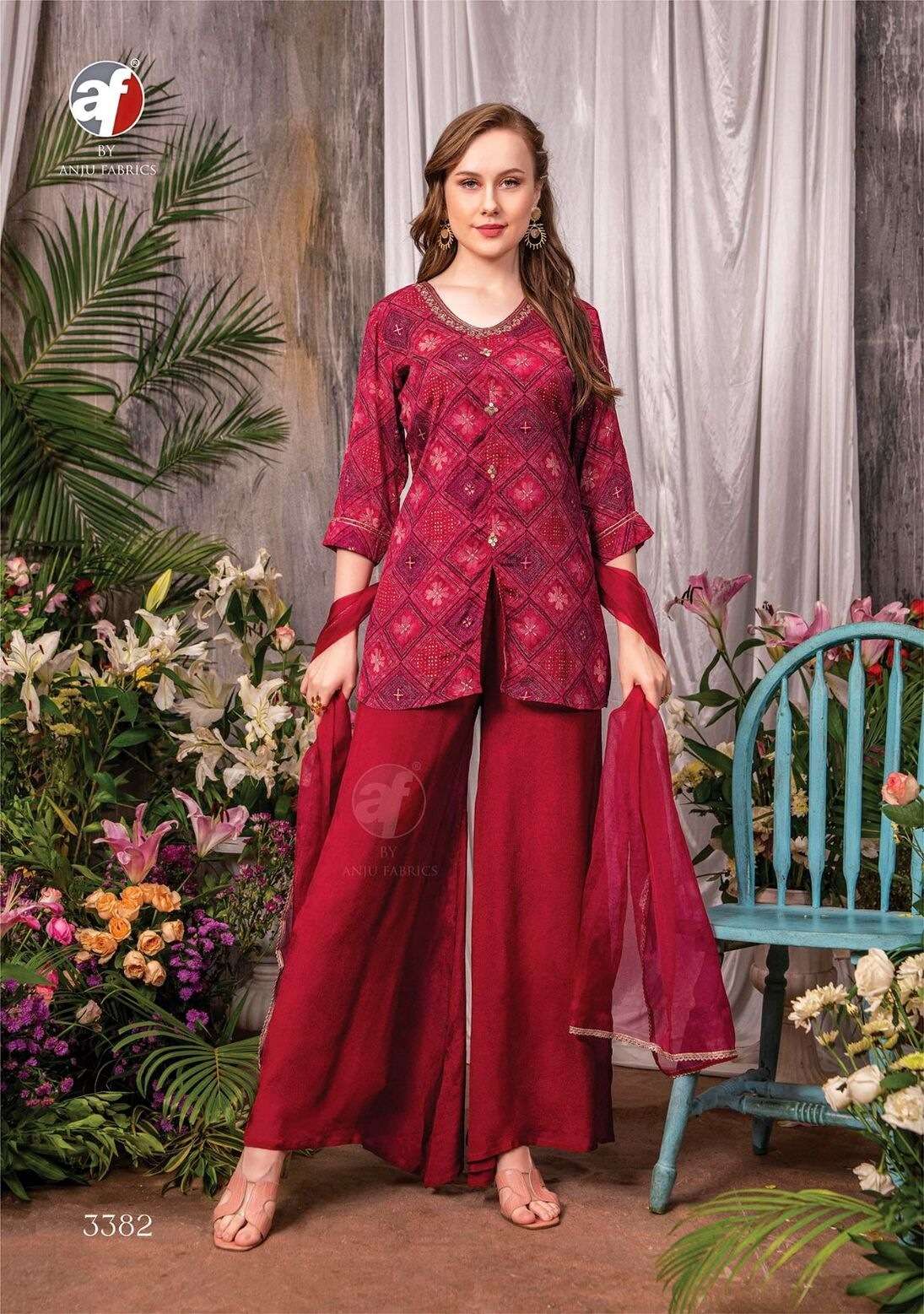 EHSAAS KURTI PLAZO WITH DUPATTA BY ANJU FABRICS  
