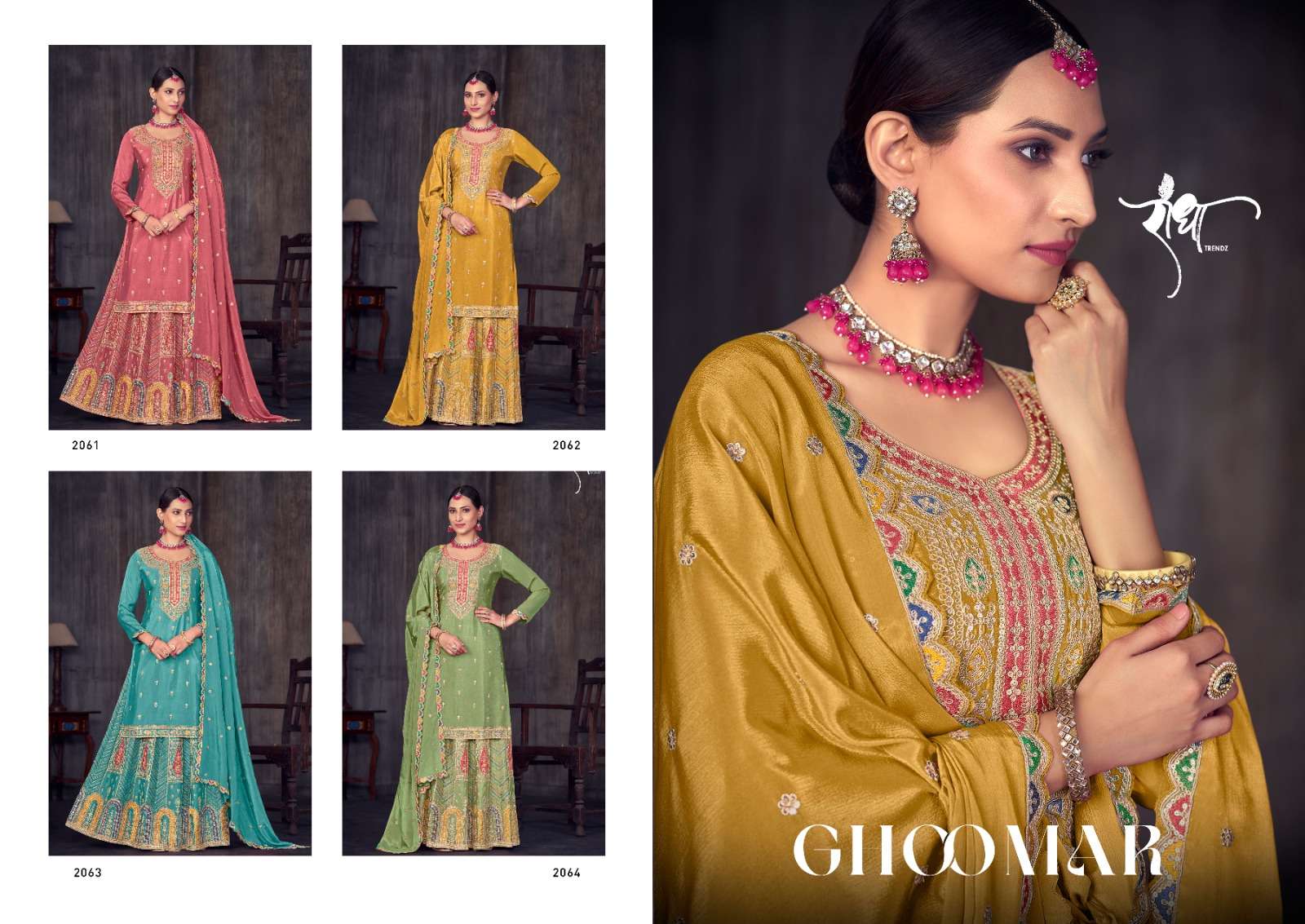GHOOMAR PURE CHINON EMBROIDERY LACE BY RADHA TRENDZ 