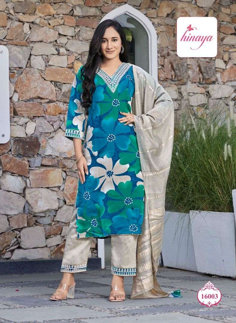 HEER VOL-2 BY HINAYA MODAL PRINT HEAVY KURTI PANT DUPATTA STYLE