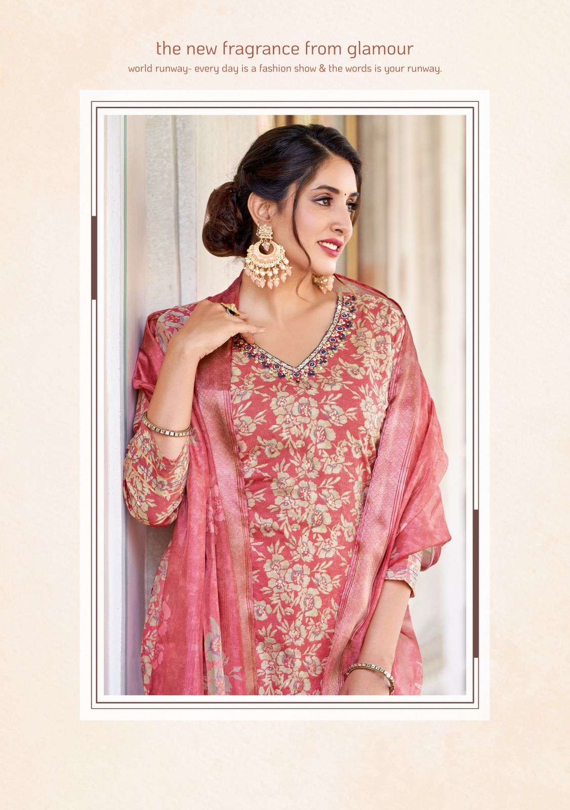 ICONIC PRINTED THREAD WORK KURTI PANT DUPATTA BY WOOGLE