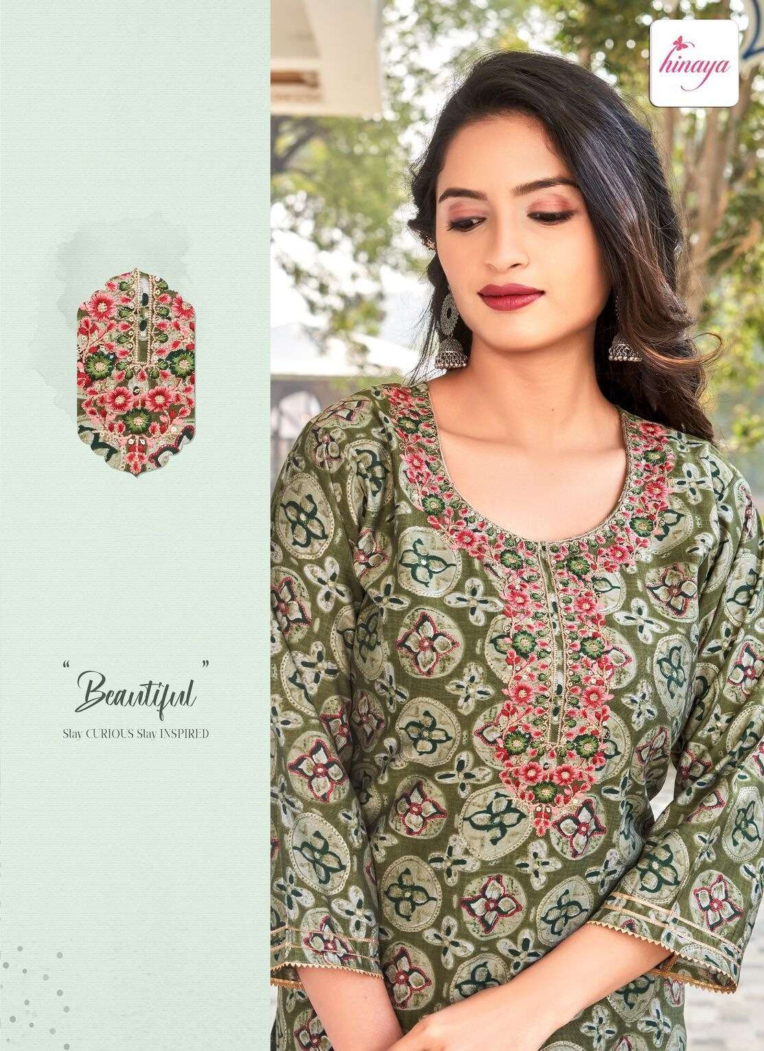 KARISHMA VOL-2 BY HINAYA DESIGNER KURTIS WITH DIGITAL PRINTS & EMBROIDERED WORK 