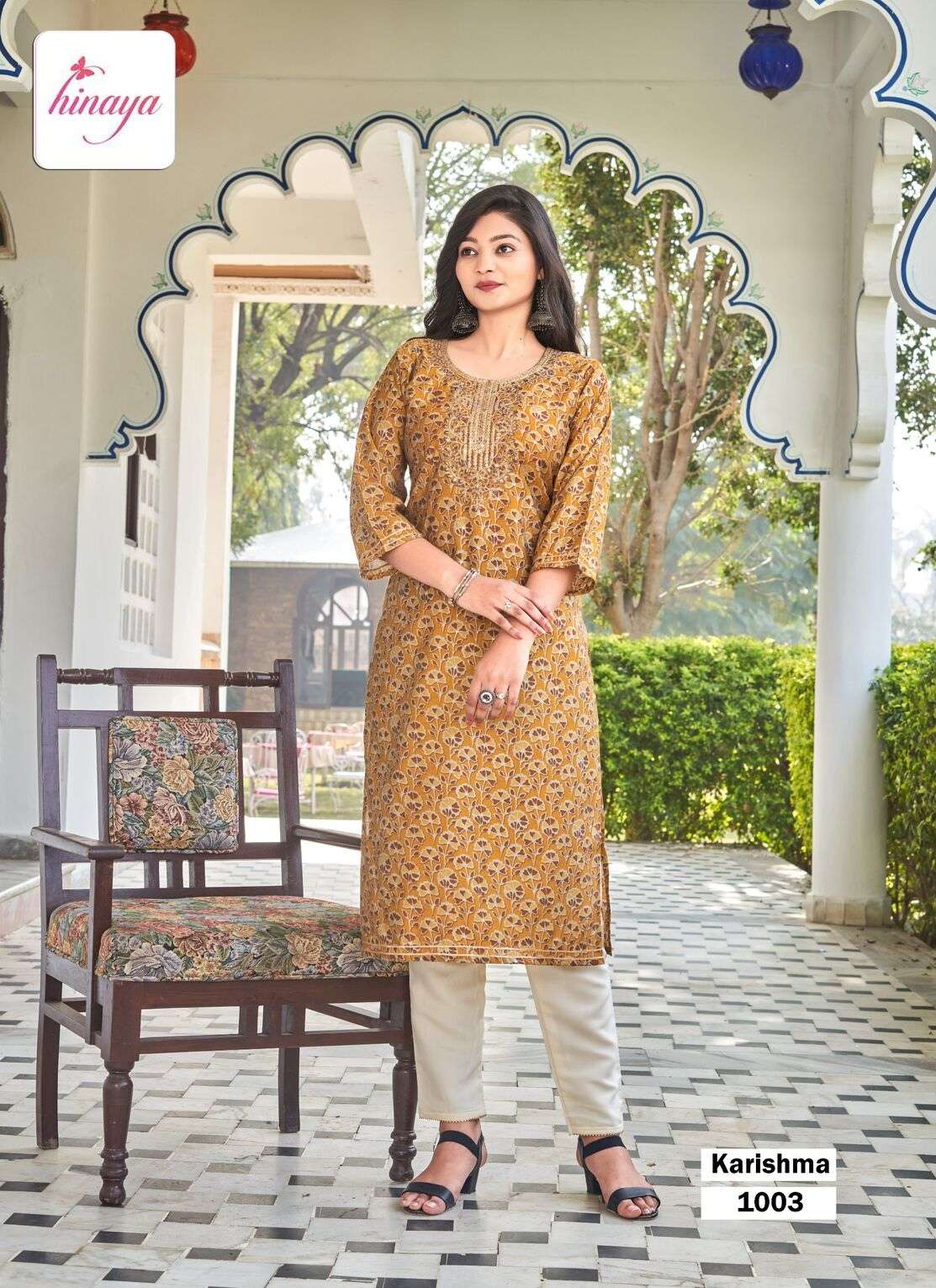 KARISHMA VOL-2 BY HINAYA DESIGNER KURTIS WITH DIGITAL PRINTS & EMBROIDERED WORK 