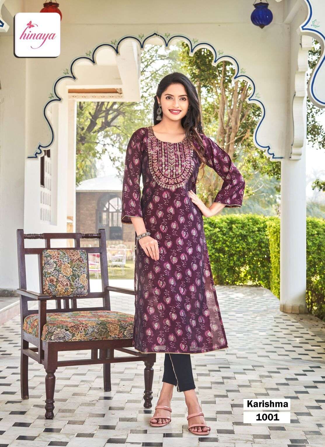 KARISHMA VOL-2 BY HINAYA DESIGNER KURTIS WITH DIGITAL PRINTS & EMBROIDERED WORK 