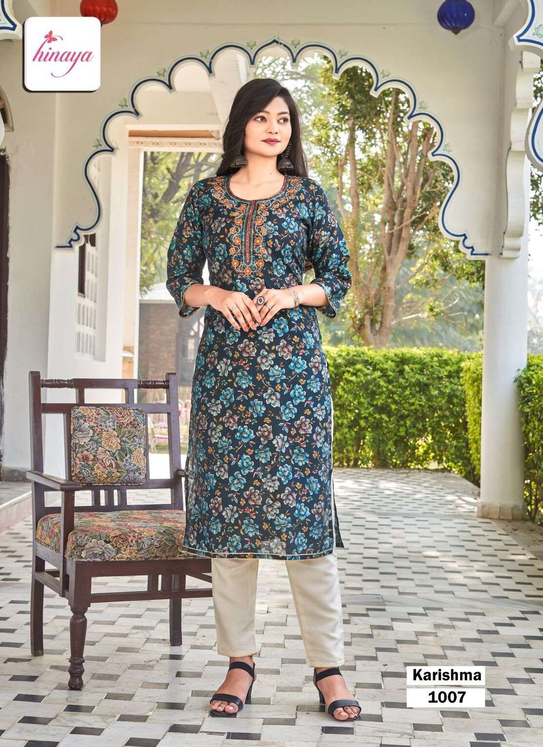 KARISHMA VOL-2 BY HINAYA DESIGNER KURTIS WITH DIGITAL PRINTS & EMBROIDERED WORK 