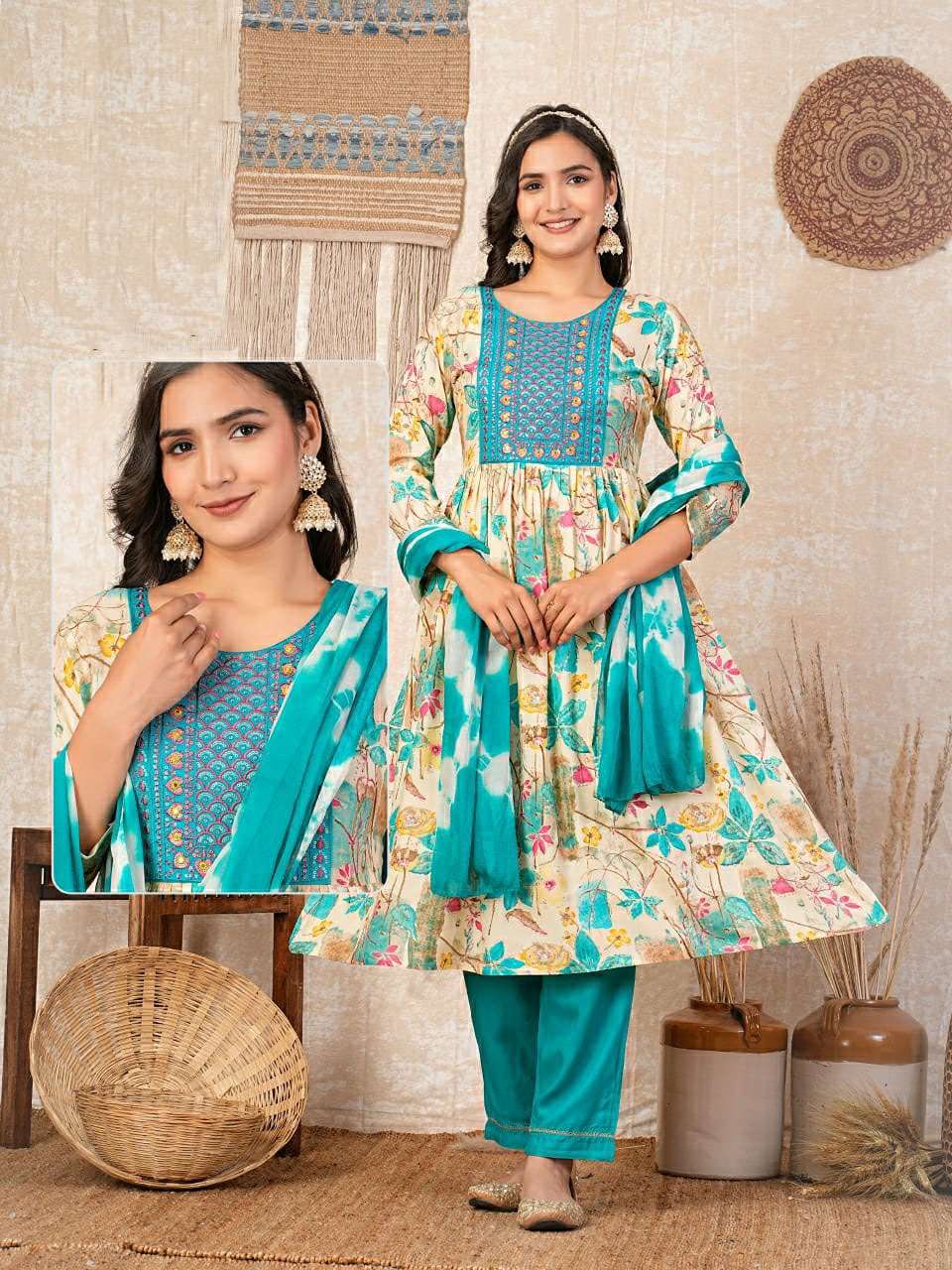 KK-03 IT RAYON DYED WITH ONE SIDE POCKET 3 PCS SET