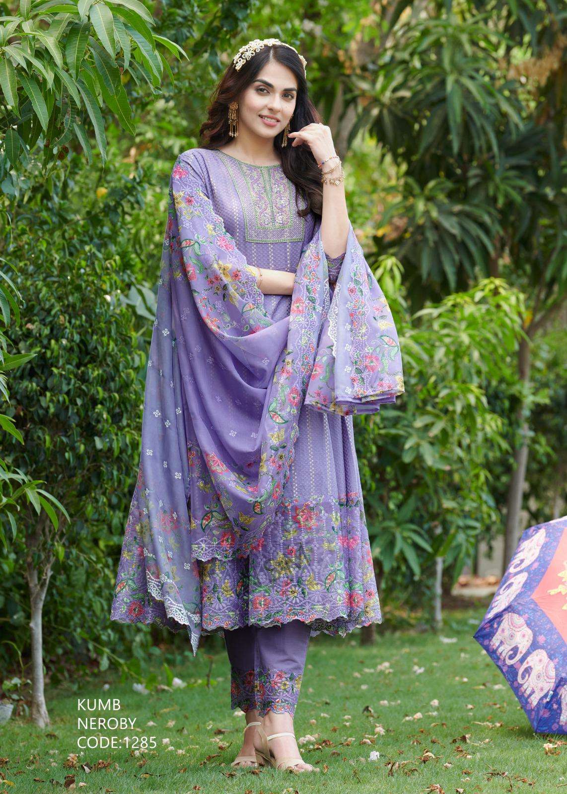 KUMB NEROBY STYLISH KURTI PANT DUPATTA BY TEXOFAB