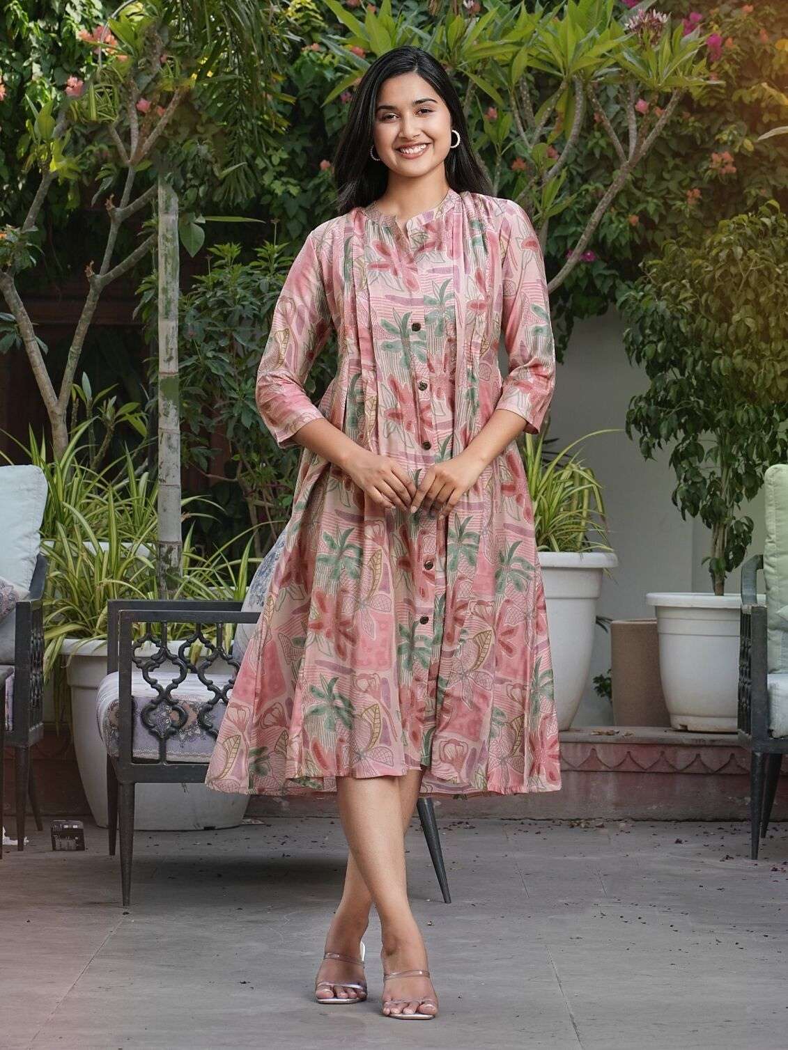 KK-05 ZR MODAL CHANDERI KNEE LENGTH ANARKALI GOWN STYLE