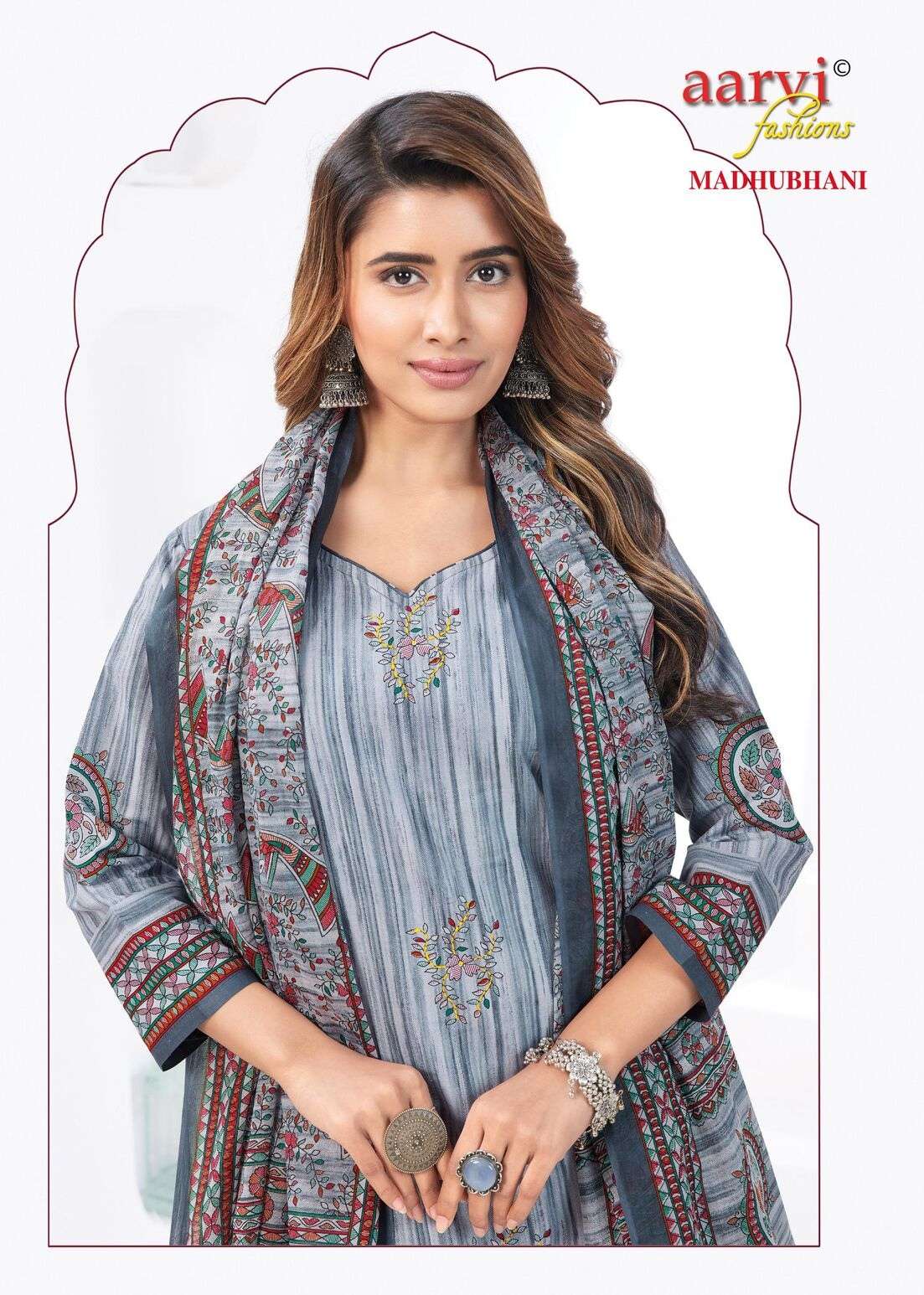 MADHUBANI VOL-1 BY AARVI FASHION PRINTED KURTI PANT WITH DUPATTA