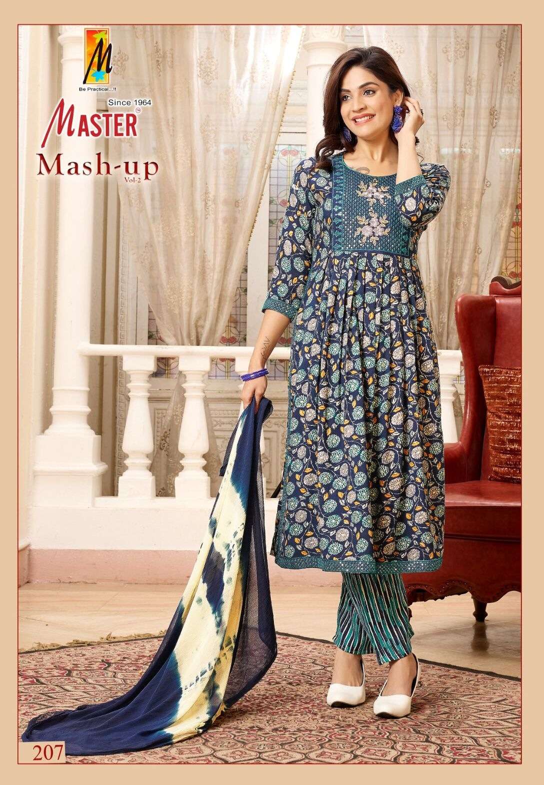 MASTER MASHUP VOL-2 BY TEXOFAB RAYON NAYRA CUT THREE SIDE WORK WITH NAZMIN DUPATTA 