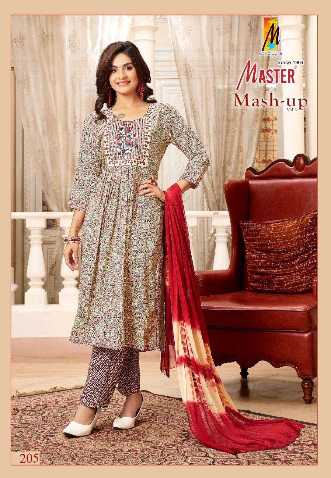 MASTER MASHUP VOL-2 BY TEXOFAB RAYON NAYRA CUT THREE SIDE WORK WITH NAZMIN DUPATTA 