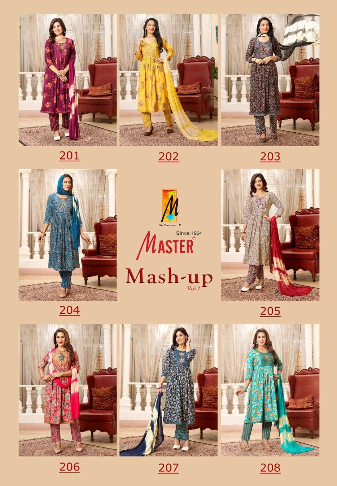 MASTER MASHUP VOL-2 BY TEXOFAB RAYON NAYRA CUT THREE SIDE WORK WITH NAZMIN DUPATTA 