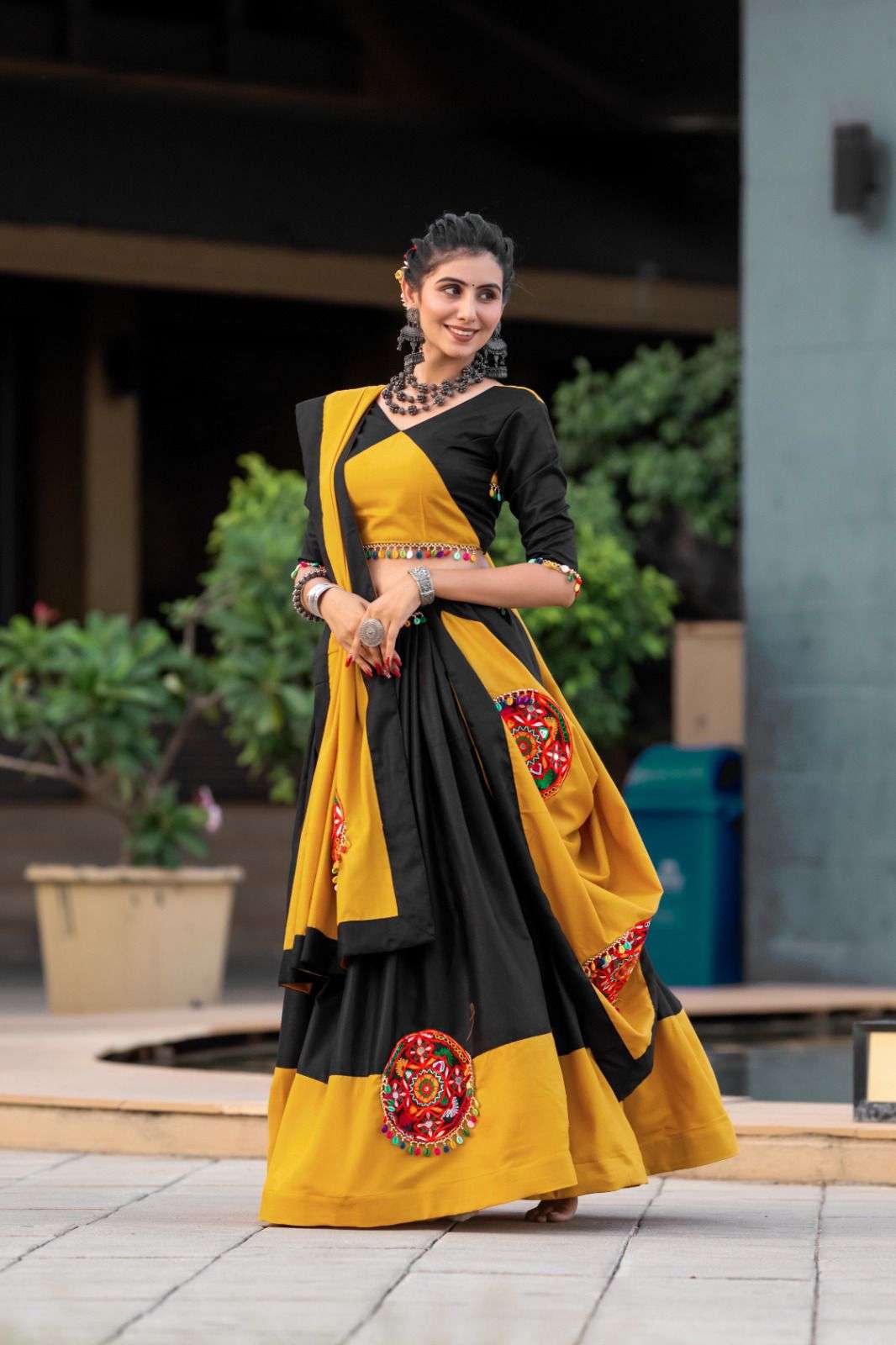 NAVRATRI TRADITION COLLECTION 2024 FLORAL LEHENGA BLOUSE WITH DUPATTA BY AAAWIYA 