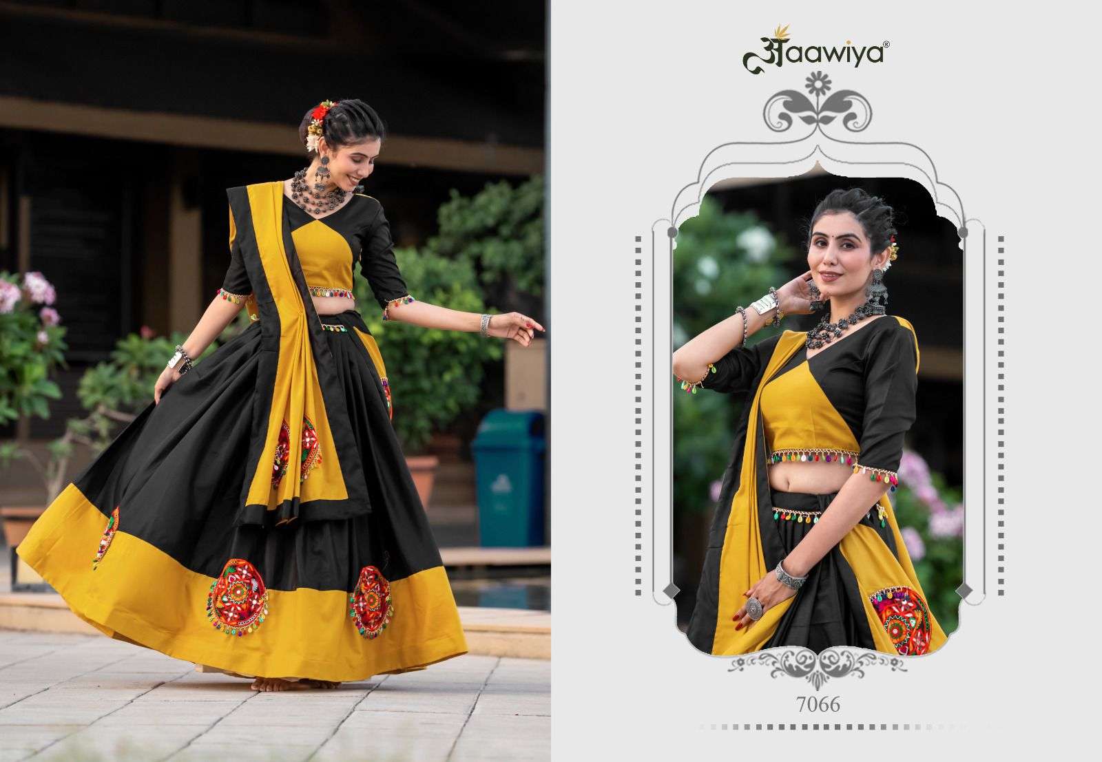 NAVRATRI TRADITION COLLECTION 2024 FLORAL LEHENGA BLOUSE WITH DUPATTA BY AAAWIYA 