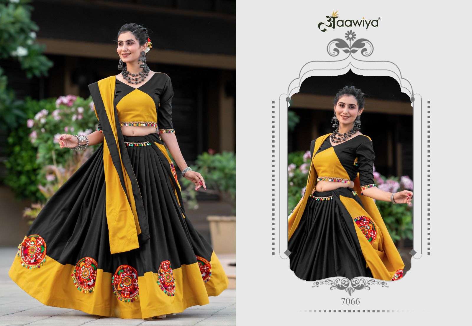 NAVRATRI TRADITION COLLECTION 2024 FLORAL LEHENGA BLOUSE WITH DUPATTA BY AAAWIYA 