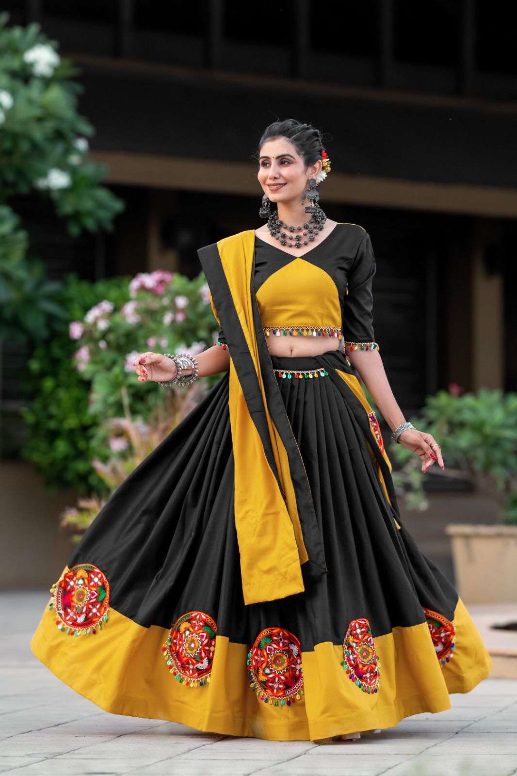 NAVRATRI TRADITION COLLECTION 2024 FLORAL LEHENGA BLOUSE WITH DUPATTA BY AAAWIYA 