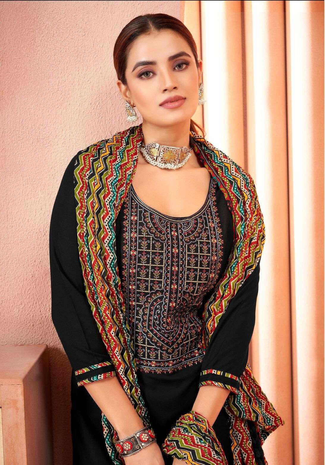 NIGAAR VOL-28 PURE RAYON EMBROIDERY SALWAR SUIT BY ALOK SUITS 