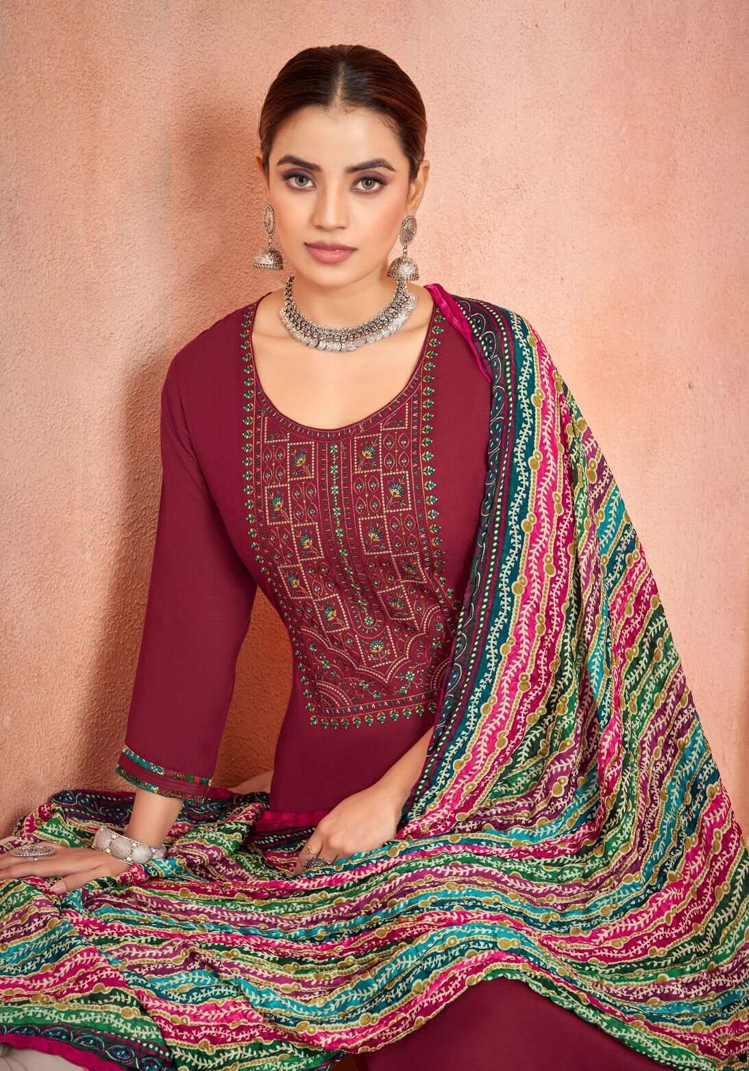 NIGAAR VOL-28 PURE RAYON EMBROIDERY SALWAR SUIT BY ALOK SUITS 