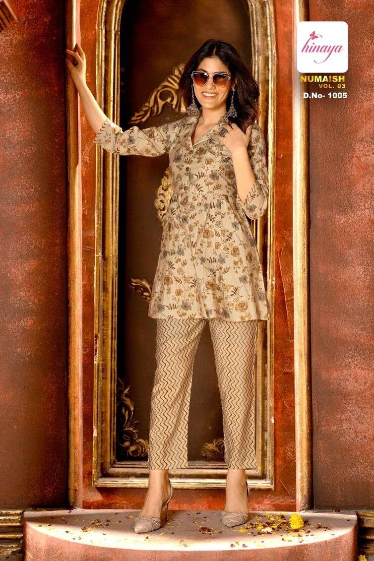 NUMAISH VOL-3 DIGITAL MODAL PRINT STYLISH CO-ORD SET BY HINAYA 