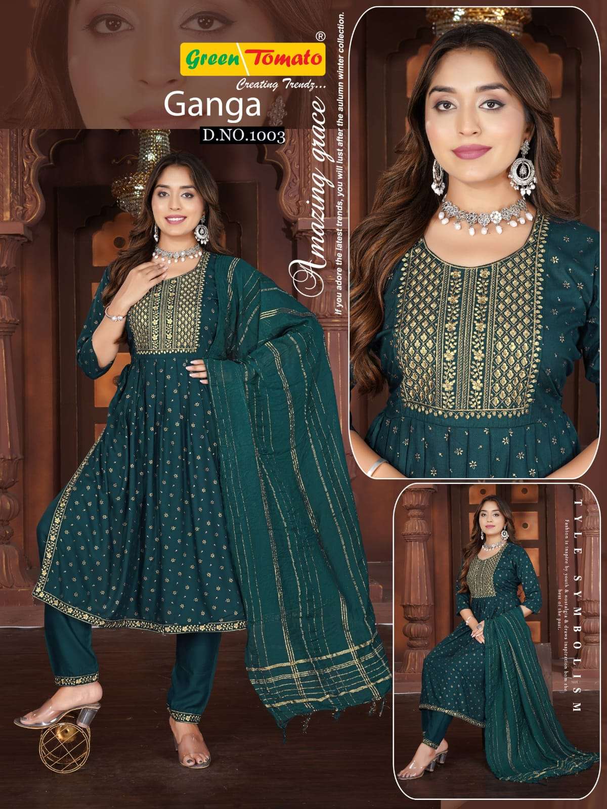 NYRAA GOLDEN ZARI WORK BY GANGA FASHION 