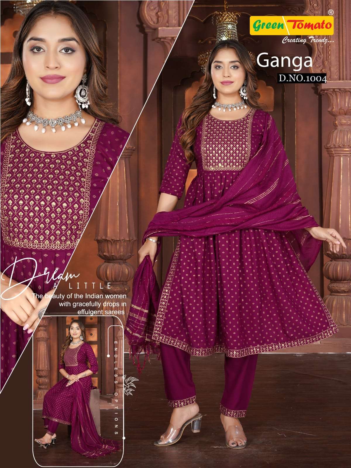 NYRAA GOLDEN ZARI WORK BY GANGA FASHION 