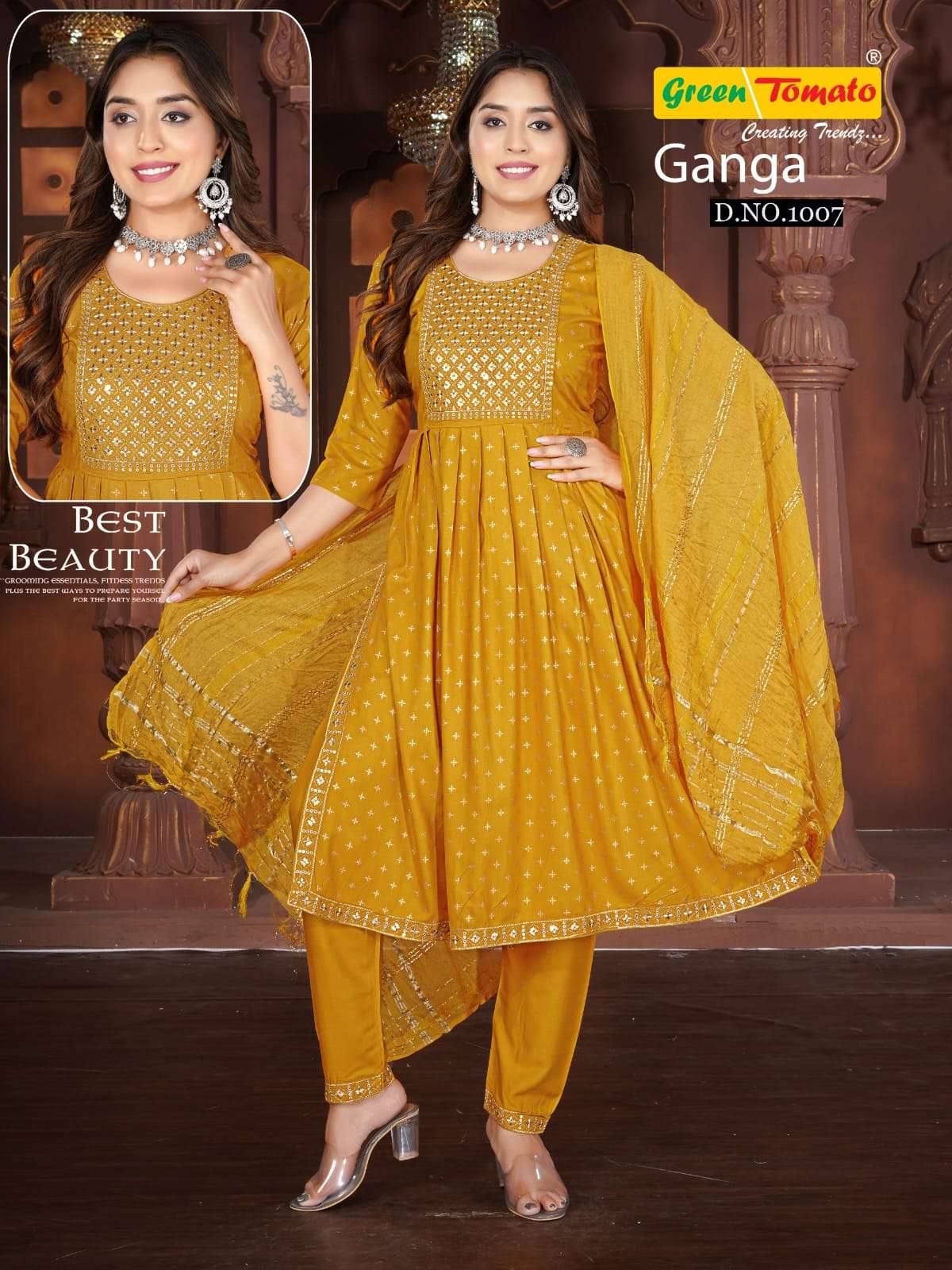 NYRAA GOLDEN ZARI WORK BY GANGA FASHION 