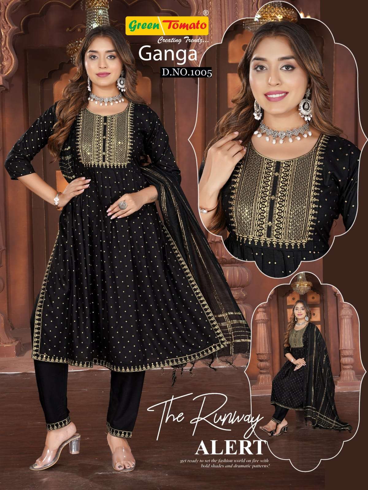 NYRAA GOLDEN ZARI WORK BY GANGA FASHION 