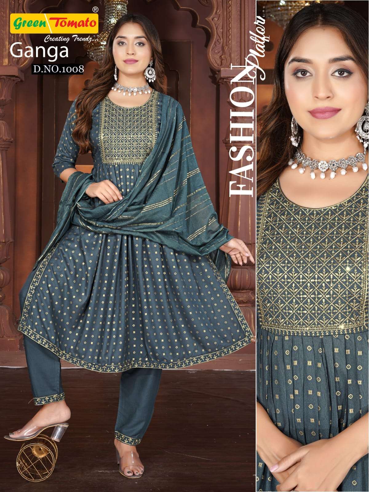 NYRAA GOLDEN ZARI WORK BY GANGA FASHION 