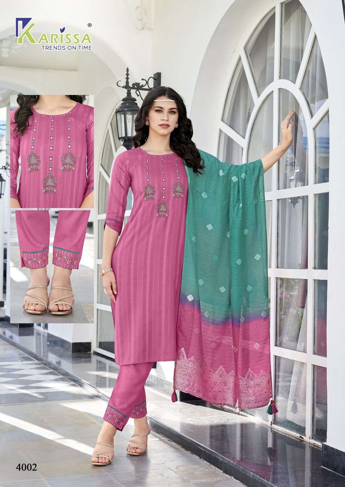 OPEL VOL-4 TOP PANT & DUPATTA WITH LIVA TAG BY KARISSA 