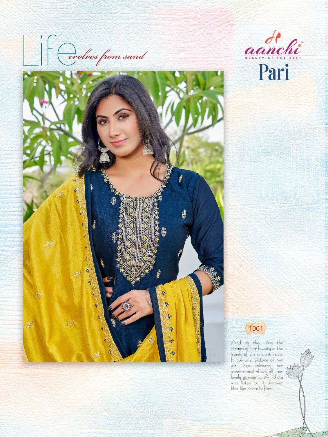 PARI 3 PIECE EMBROIDERY SET BY AANCHI KURTI