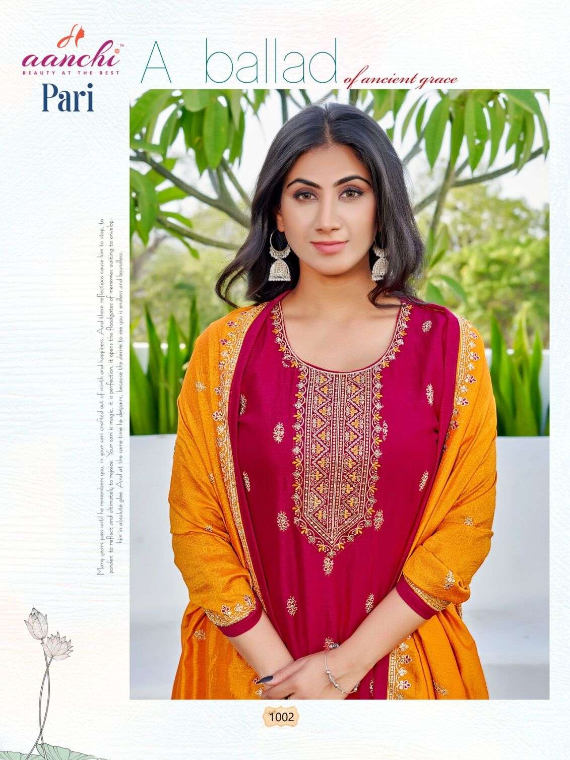 PARI 3 PIECE EMBROIDERY SET BY AANCHI KURTI